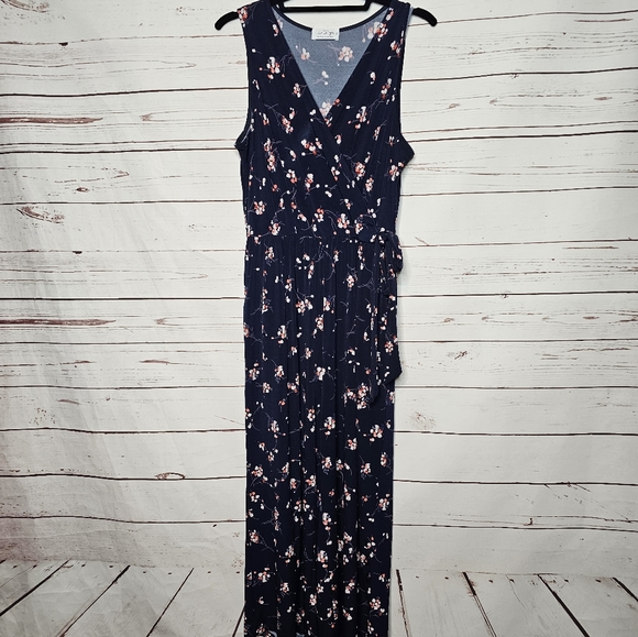 Kaileigh Pants - Kaileigh Floral Faux Wrap Wide Leg Jumpsuit
